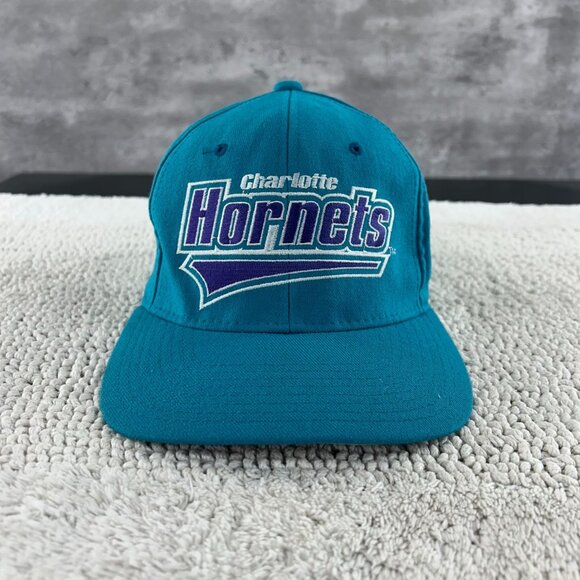 VINTAGE STARTER CHARLOTTE HORNETS FITTED HAT 7 1/8 FLEX FIT FLEXFIT WOOL BLEND - Picture 1 of 8